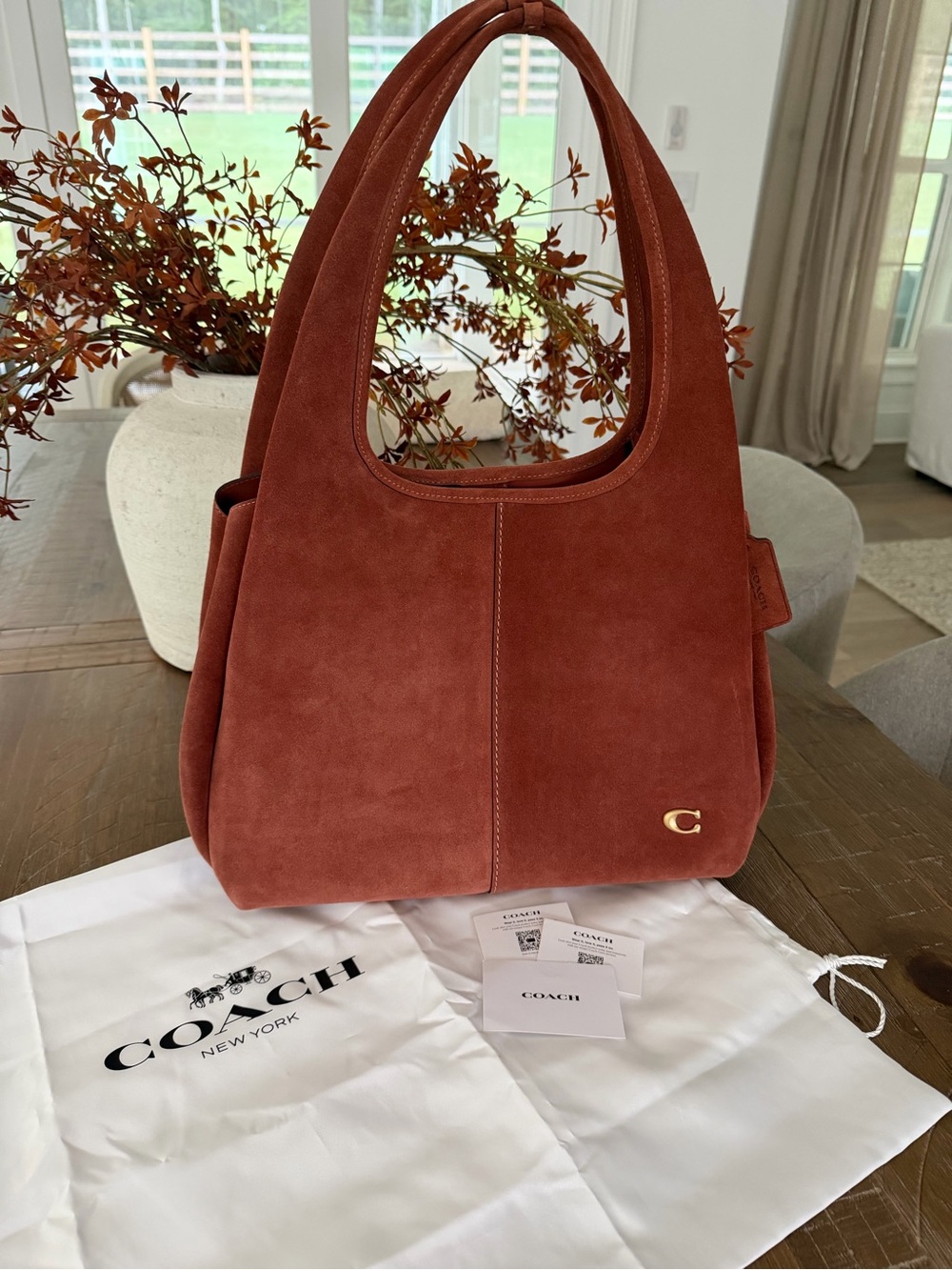 NWOT Coach Lana Large Suede Shoulder Bag